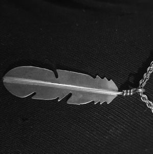 Metal Feather Necklace